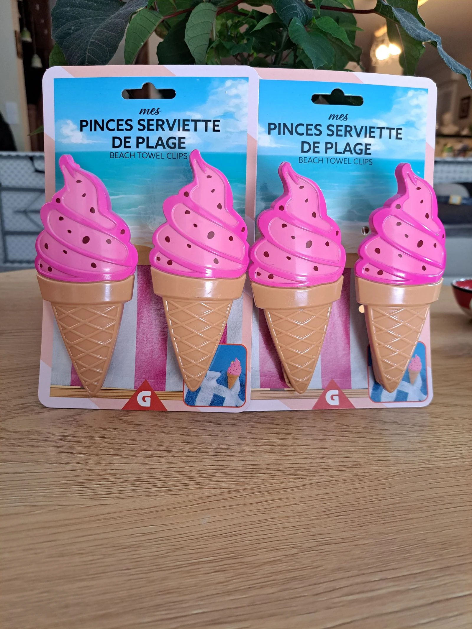 Lot 4 pinces serviette de plage 